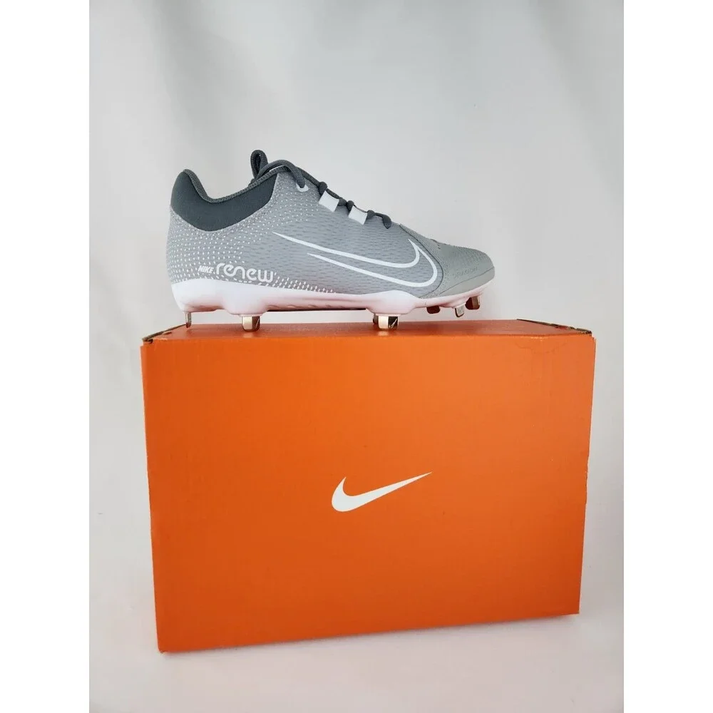 New Nike Hyper diamond 4 Elite React Metal Softball Cleats Gray Womens Size 7 - Picture 3 of 9